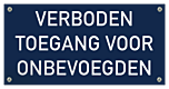 Tekstbord Verboden toegang voor onbevoegden Blauw