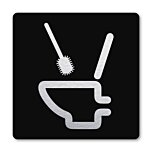Pictogram WC Schoonmaken zwart 10 x 10 cm