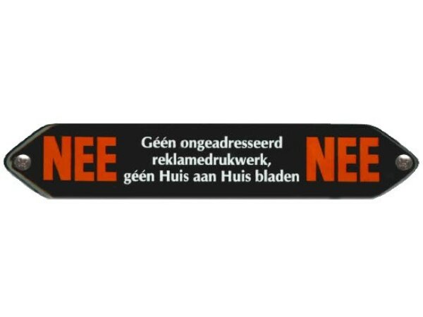 Emaille Nee Nee sticker (bord)