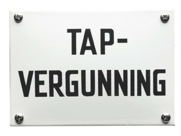 Tekstbord Tapvergunning