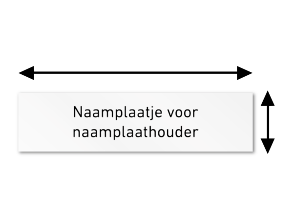 Kunststof naamplaatje voor naamplaathouder