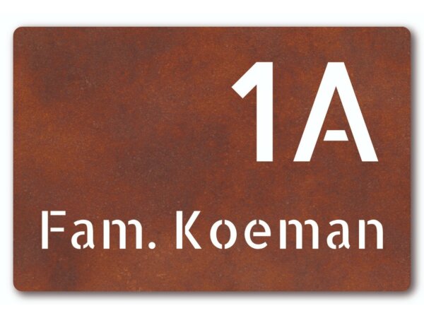Cortenstaal naambord