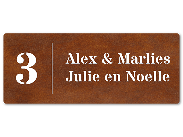 Cortenstaal naambord