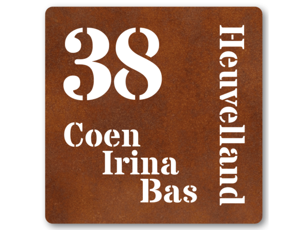Cortenstaal naambord