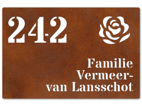 Cortenstaal naambord