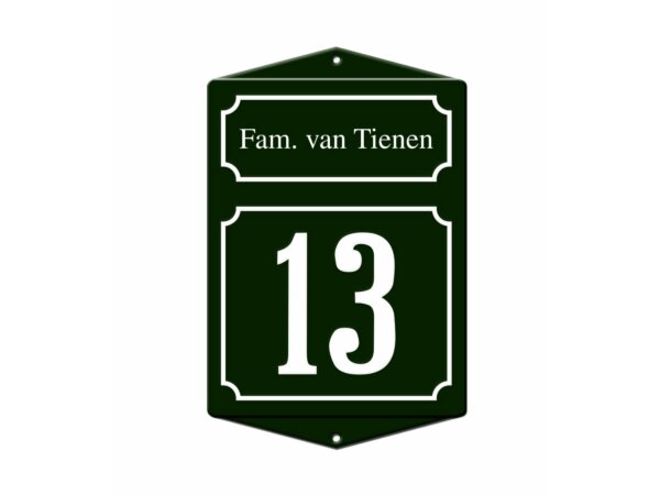 Emaille naambord speciaal met oren