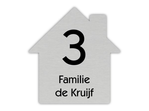 RVS look naambord huis