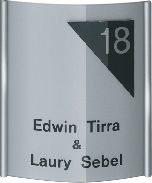 Naambord van gegraveerd Gravoglas in frame 15 x 20 cm