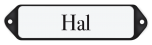 Deurbordje emaille Hal