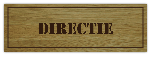 Deurbordje Directie gemaakt van hout met gegraveerde opdruk