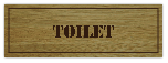 Deurbordje Toilet gemaakt van hout met gegraveerde opdruk