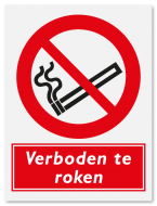 Verbodsbord Verboden te roken