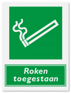 Verbodsbord roken toegestaan