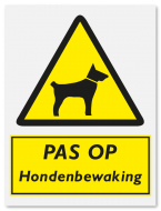 Waarschuwingsbord Pas op hondenbewaking