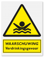 Waarschuwingsbord Waarschuwing verdrinkingsgevaar