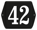 Emaille huisnummerbord met oor 12 x 12 cm zwart wit