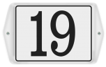 Emaille huisnummer met oor en sierkader 16 x 12 cm
