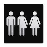 Pictogram Toiletten gender neutraal zwart 10 x 10 cm 