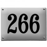 Emaille huisnummerbord wit met zwarte cijfers 15 x 10 cm