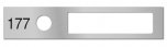 Naamplaathouder aluminium met nummer en gat beldrukker 16 x 3 cm