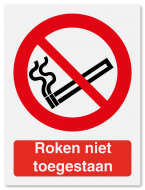 Verbodsbord Roken niet toegestaan