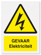 Waarschuwingsbord Gevaar elektriciteit