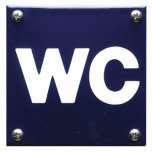 Pictogram WC van Emaille |10 x 10 cm | schroeven | blauw | gebold