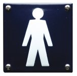 Emaille pictogram WC Heren