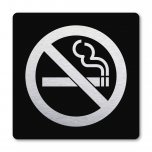 Pictogram Verboden te roken zwart 10 x 10 cm 