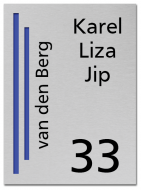 RVS Naambord 2-laags blauw 15 x 20 cm
