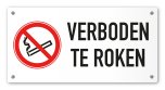 Tekstbord Verboden te roken 20 x 10 cm wit
