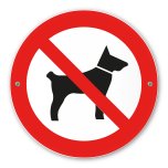 Verbodsbord Verboden voor honden 15 cm rond