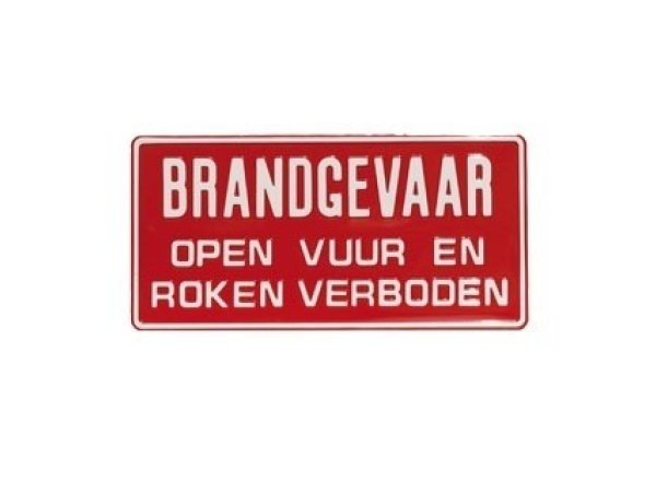 Tekstbord Aluminium Brandgevaar