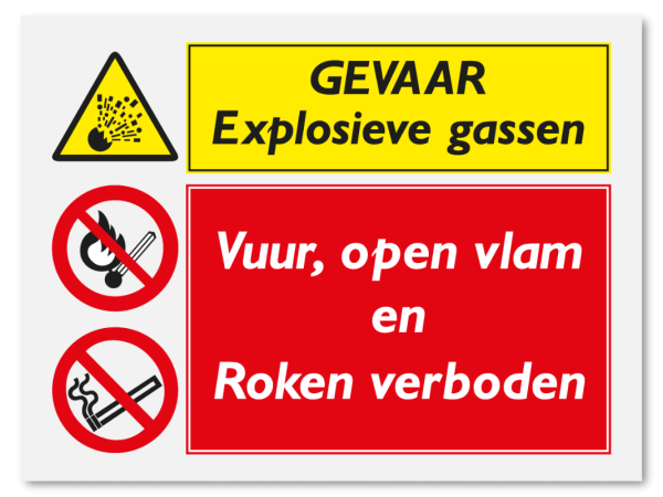 Explosieve gassen - Vuur, open vlam en roken verboden