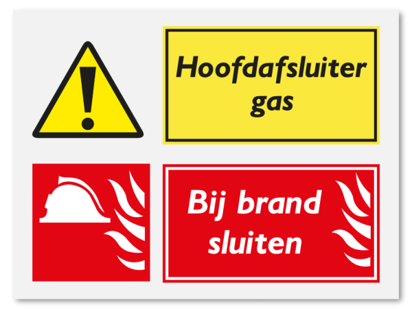 Hoofdafsluiter gas - bij brand sluiten