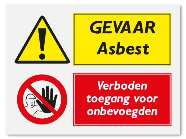 Gevaar asbest - verboden toegang voor onbevoegden