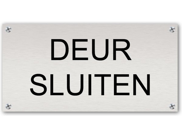 Tekstbord Aluminium Deur sluiten