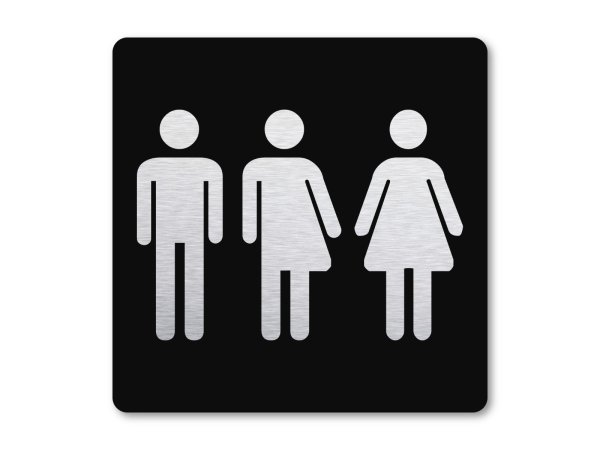 Pictogram zwart Toiletten gender neutraal