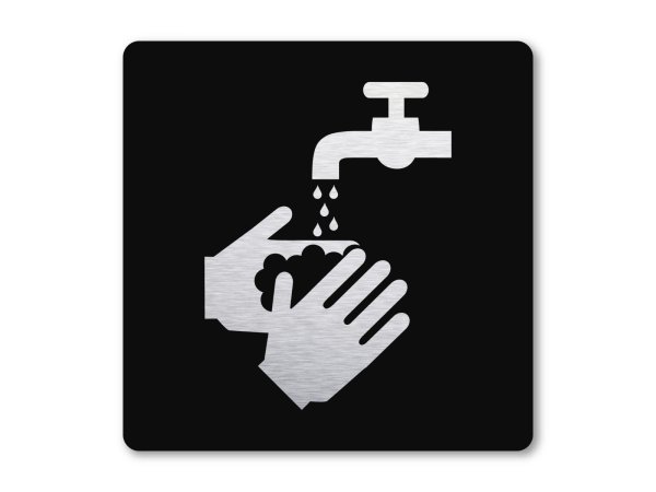 Pictogram zwart Handen wassen