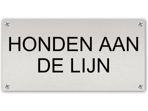 Tekstbord Aluminium Honden aan de lijn