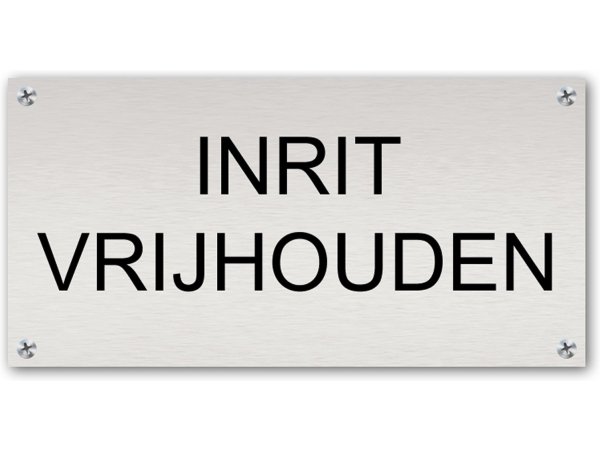 Tekstbord Aluminium Inrit vrijhouden