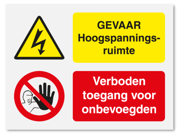 Gevaar hoogspanningsruimte - verboden toegang voor onbevoegden