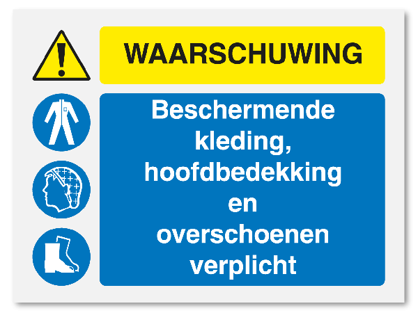 Waarschuwing - bescherming verplicht