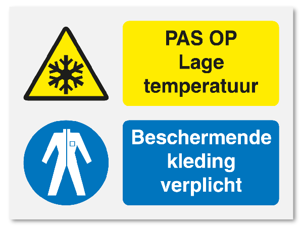 Lage temperatuur - beschermende kleding verplicht