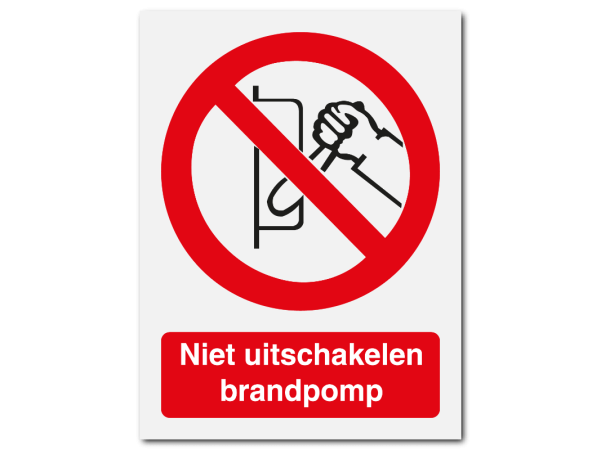 Niet uitschakelen brandpomp