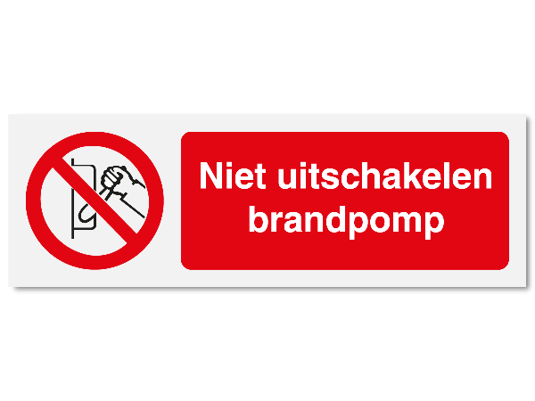 Niet uitschakelen brandpomp