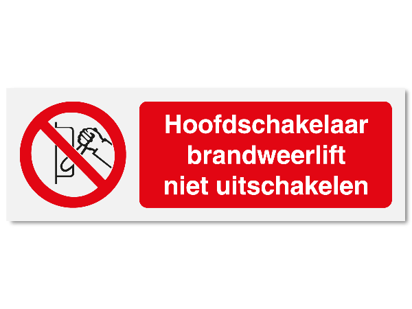 Hoofdschakelaar brandweerlift niet uitschakelen