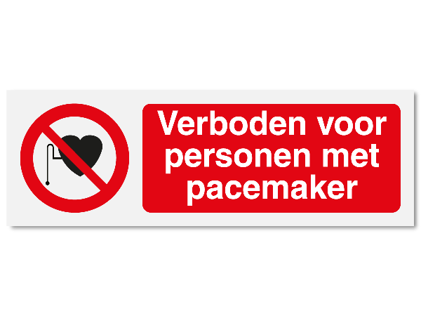 Verboden voor personen met pacemaker