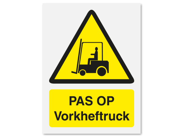 Pas op vorkheftruck