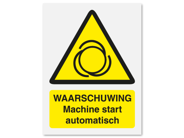 Waarschuwing machine start automatisch